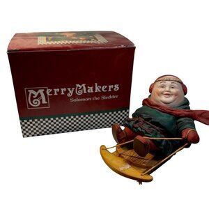 MerryMakers Solomon The Sledder Figurine Dept 56 Collectible With Box Monks